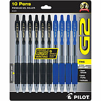 G2 Retractable Gel Ink Rolling Ball Pen Fine Pen Point - Refillable - Retractable - Assorted Ink - Liquid Gel Ink - 10 / Pack (18259)