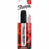 Sharpie Permanent Marker Chisel Marker Point - Black Ink - Aluminum, Plastic Barrel - Felt Tip - 1 Each (2178476)