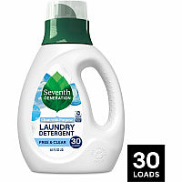 Seventh Generation Natural Laundry Detergent 45 fl oz (1.4 quart) - Hypoallergenic, Non-irritating, Bio-based, Kosher - White, Green, Blue - 1 Each (45066)