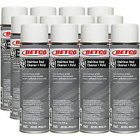 Betco Stainless Steel Cleaner & Polish Ready-To-Use - 16 fl oz (0.5 quart) - Characteristic Scent - Non-greasy, Film-free - White Can - 12 / Carton (0652300CT)