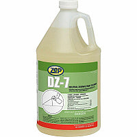 Zep Commercial DZ-7 Neutral Disinfectant Cleaner 128 fl oz (4 quart) - Neutral Scent - Virucidal, Bactericide, Fungicide, Mildewstatic, pH Neutral, Phosphate-free, Butyl-free, APE-free - Yellow - 1 Each (752023)