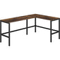 NuSparc L-Shaped Metal Frame Desk Vintage Oak L-shaped, Black Top - Contemporary Style - 200 lb Capacity - 67" Table Top Width x 47.20" Table Top Depth x 1" Table Top Thickness - 29.20" Height - Assembly Required - High Pressure Laminate (HPL) (DK102RRRK)
