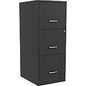 NuSparc Vertical File Cabinet 14.2" Width x 18" Depth x 35.5" Height - 3 x Drawer(s) for File - Letter - Vertical - Cam Lock, Glide Suspension, Anti-tip, Nonporous Surface, 3/4 Drawer Extension - Black - Baked Enamel - Metal - Recycled (VF318FFBK)