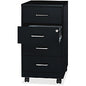 NuSparc Mobile Storage Cabinet 14.2" Width x 18" Depth x 26.5" Height - 4 x Drawer(s) - Letter, Legal - Mobility, Glide Suspension, Anti-tip, Nonporous Surface, Cam Lock, 3/4 Drawer Extension - Black - Painted Steel - Recycled - Assembly Requi (VF418DMBK)