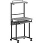 NuSparc Mobile Computer Workstation w/Keybrd Tray Weathered Charcoal Laminate, Black Top - 110 lb Capacity - 23.60" Table Top Width x 20.60" Table Top Depth - 53.50" Height - Assembly Required - Medium Density Fiberboard (MDF) Top Material - 1 (WS100AMWC)