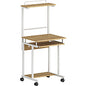 NuSparc Mobile Computer Workstation w/Keybrd Tray Maple, White Top - 110 lb Capacity - 23.60" Table Top Width x 20.60" Table Top Depth - 53.50" Height - Assembly Required - Medium Density Fiberboard (MDF) Top Material - 1 Each (WS100AMME)