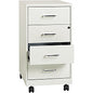 NuSparc Mobile Storage Cabinet 14.2" Width x 18" Depth x 26.5" Height - 4 x Drawer(s) - Letter, Legal - Mobility, Glide Suspension, Anti-tip, Nonporous Surface, Cam Lock, 3/4 Drawer Extension - White - Painted Steel - Recycled (VF418DMWE)