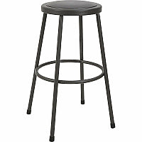 Lorell Metal Shop Stool Vinyl Seat Material - Light Gray - Metal - 1 Each (LLR83083)