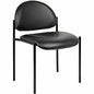 Lorell Reception Guest Chair Vinyl Back Material - Tubular Steel Frame Material - Four-legged Base - Black - 1 Each (LLR69607)