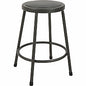 Lorell Metal Shop Stool Vinyl Seat Material - Light Gray - Metal - 1 Each (LLR83081)