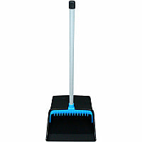 Genuine Joe Lobby Dust Pan 11.50" Wide - Polyvinyl Chloride (PVC) Handle - Blue, Black - 1 Each (GJO85236)