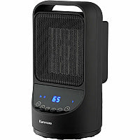ESM 11-1/2" Portable Ceramic Heater Ceramic - 3 x Heat Settings - Timer - Remote Control - Oscillation - Office, Room, Dorm - Portable - Black (KM65015BK)