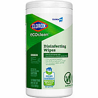 CloroxPro(TM) EcoClean Disinfecting Wipes For Multi Surface, Multipurpose - Ready-To-Use - Wipe - Disinfectant, Dye-free, Bleach-free, Ammonia-free - Green - 75 Each (60605)