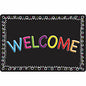 Ashley Smart Poly Original Fun Welcome Mat Classroom, Student, Floor - 15.50" Length x 23.50" Width - Welcome, Chalk Loop - Multicolor - 1 Each (91513)