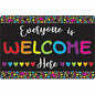 Ashley Smart Poly Original Fun Welcome Mat Classroom, Floor, Student - 15.50" Length x 23.50" Width - Everyone is Welcome Here, Hearts - Multicolor - 1 Each (91501)