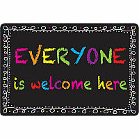 Ashley Smart Poly Original Fun Welcome Mat Classroom, Floor, Student - 15.50" Length x 23.50" Width - Everyone is Welcome Here, Chalk Loop - Multicolor - 1 Each (91508)
