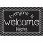 Ashley Smart Poly Original Fun Welcome Mat Floor, Classroom, Student - 15.50" Length x 23.50" Width - Everyone is Welcome Here, BK/WE Dots - Multicolor - 1 Each (91509)