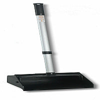 Genuine Joe Lobby Dust Pan 11.50" Wide - 30" Aluminum Handle - Black, Silver - 6 / Carton (85237CT)