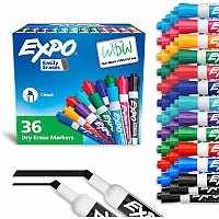 Expo Dry Erase Markers Chisel Marker Point - Erasable - Assorted Ink/ - 36 / Box (2135174A)