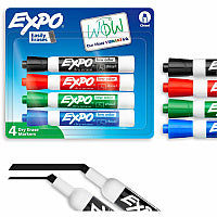 Expo Dry Erase Markers Chisel Marker Point - Erasable - Assorted Ink - Dry - 4 / Set (80174A)