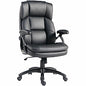 Lorell Black Base High-back Chair PU Leather Seat Material - PU Leather Back Material - High Back - 5-star Base - Black - Leather - Armrest - 1 Each (59435)