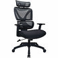Lorell High-back Mesh Chair Foam, Fabric Seat Material - Mesh Back Material - High Back - 5-star Base - Black - Armrest - 1 Each (84397)