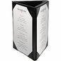 Deflecto Three-Panel Table Tent Support 4" x 6" Media - Leather, Leatherette - Black - Magnetic, Foldable - 1 Each (4441)