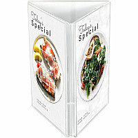 Deflecto 3-Sided Sign/Menu Holder Support 4" x 6" Media - Plastic, Polystyrene - Clear - 1 Each (4444)