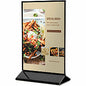 Deflecto Double-Sided Sign Holder w/Base Support 8.50" x 11" Media - Portrait, Vertical - 12.5" Height x 8.8" Width x 2.9" Depth - Plastic, Polystyrene - Clear, Black - Top Loading, Side-loading, Sturdy, Double-sided - 1 Each (4430)