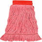 Genuine Joe 5" Looped End Wet Mop Large - Looped Ends, 4-ply, Headband, Fray Resistant, Durable, Launderable, Reusable, Tailband - Cotton, Synthetic, Yarn, Vinyl, Mesh, Woven, Polyester - Red - 1 Each (47541)