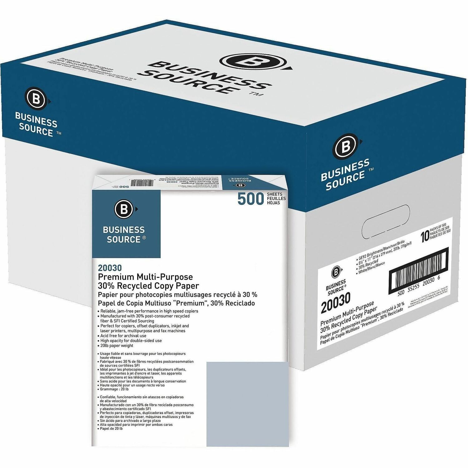 Business Source Recycled Copy Paper (20030)