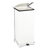 Rubbermaid Commercial Defenders Heavy-Duty Steel Step Can, 13 gal, Steel, White (ST24EPLWH)