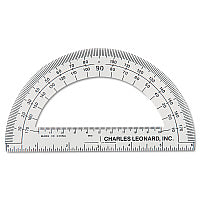 Charles Leonard Open Center Protractor, Plastic, 6" Ruler Edge, Clear (77106EA)