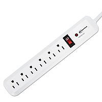 Innovera Surge Protector, 6 AC Outlets, 4 ft Cord, 540 J, White (IVR71652)