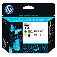 HP 72, (C9384A) Matte Black/Yellow Printhead