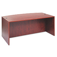 Alera Valencia Series Bow Front Desk Shell, 71" x 41.38" x 29.63", Medium Cherry (ALEVA227236MC)