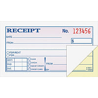 Adams Money/rent Receipt Books 50 Sheet(s) - Tape Bound - 2 Part - 2.75" x 5.37" Form Size - White - Assorted Sheet(s) - 1 Each (DC2501)