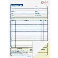 Adams Carbonless Purchase Order Statement Tape Bound - 2 Part - Carbonless Copy - 5.56" x 8.43" Sheet Size - 2 x Holes - White, Canary - Assorted Sheet(s) - 1 Each (DC5831)