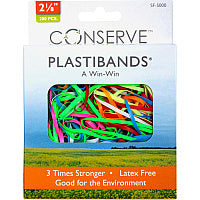 Conserve Plastibands 2.1" Length - Latex-free, Strong - Polyurethane - Assorted - 200 / Box (SF5000)