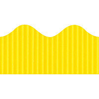 Bordette Decorative Border Rectangle with Scalloped Trim Shape - Pin-up - Fadeless - 4" Height x 2.25" Width x 600" Length - Canary - Paper - 1 Roll (37084)