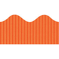 Bordette Decorative Border Rectangle with Scalloped Trim Shape - Pin-up - Fadeless - 4" Height x 2.25" Width x 600" Length - Orange - Paper - 1 Roll (37104)