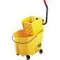 Rubbermaid Commercial Mop Bucket/Wringer Combination 8.75 gal - Putty Knife Holder - 38.1" x 16" x 23.1" - Plastic, Steel - Yellow - 1 Each (758088YW)