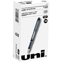 uni-ball uni(R) Jetstream Ballpoint Pen 0.7 mm Fine Pen Point - Black Ink - Pigment-based - Blue Stainless Steel Barrel - 1 Dozen (40173)