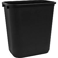 Sparco Rectangular Wastebasket 7 gal Capacity - Rectangular - 15" Height x 14.5" Width x 10.5" Depth - Polyethylene - Black - 1 Each (02160)