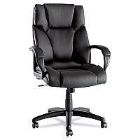 Alera Fraze Series Executive High-Back Swivel/Tilt Bonded Leather Chair, Supports 275 lb, 17.71" to 21.65" Seat Height, Black (ALEFZ41LS10B)