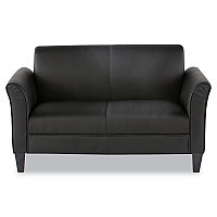 Alera Reception Lounge Furniture, Loveseat, 55.5w x 31.5d x 33.07h, Black (ALERL22LS10B)
