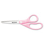Westcott All Purpose Pink Ribbon Scissors, 8" Long, 3.5" Cut Length, Straight Pink Handle (15387)
