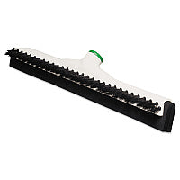 Unger Sanitary Brush with Squeegee, Black Polypropylene Bristles, 18" Brush, Moss Plastic Handle (PB45A)