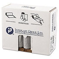 Inteplast Group Low-Density Commercial Can Liners, 30 gal, 0.58 mil, 30" x 36", Clear, Interleaved Roll, 25 Bags/Roll, 10 Rolls/Carton (SL3036HVN)