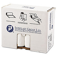 Inteplast Group Low-Density Commercial Can Liners, 30 gal, 0.7 mil, 30" x 36", White, Interleaved Roll, 25 Bags/Roll, 8 Rolls/Carton (SL3036XHW2)